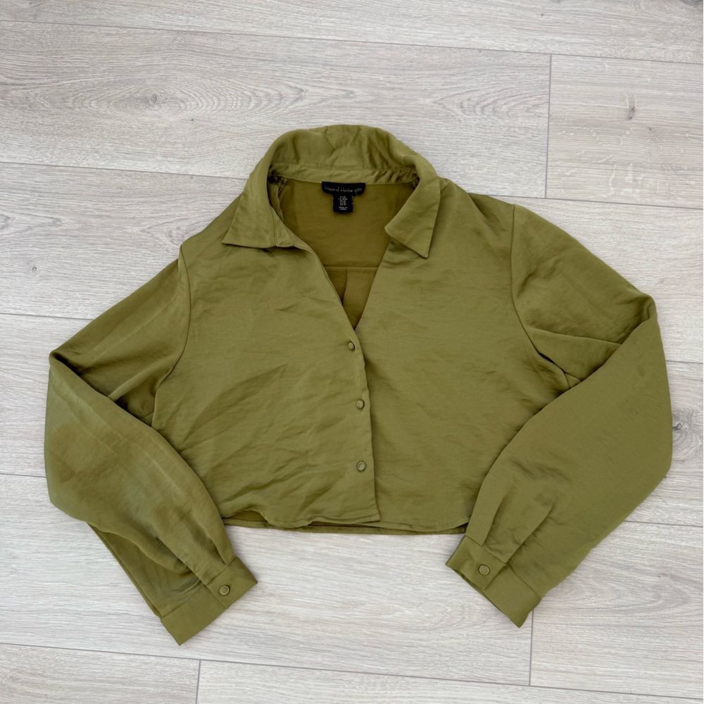 House of Harlow 1960 Olive Button-Down Shirt